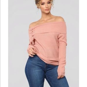Off shoulder sweater top
